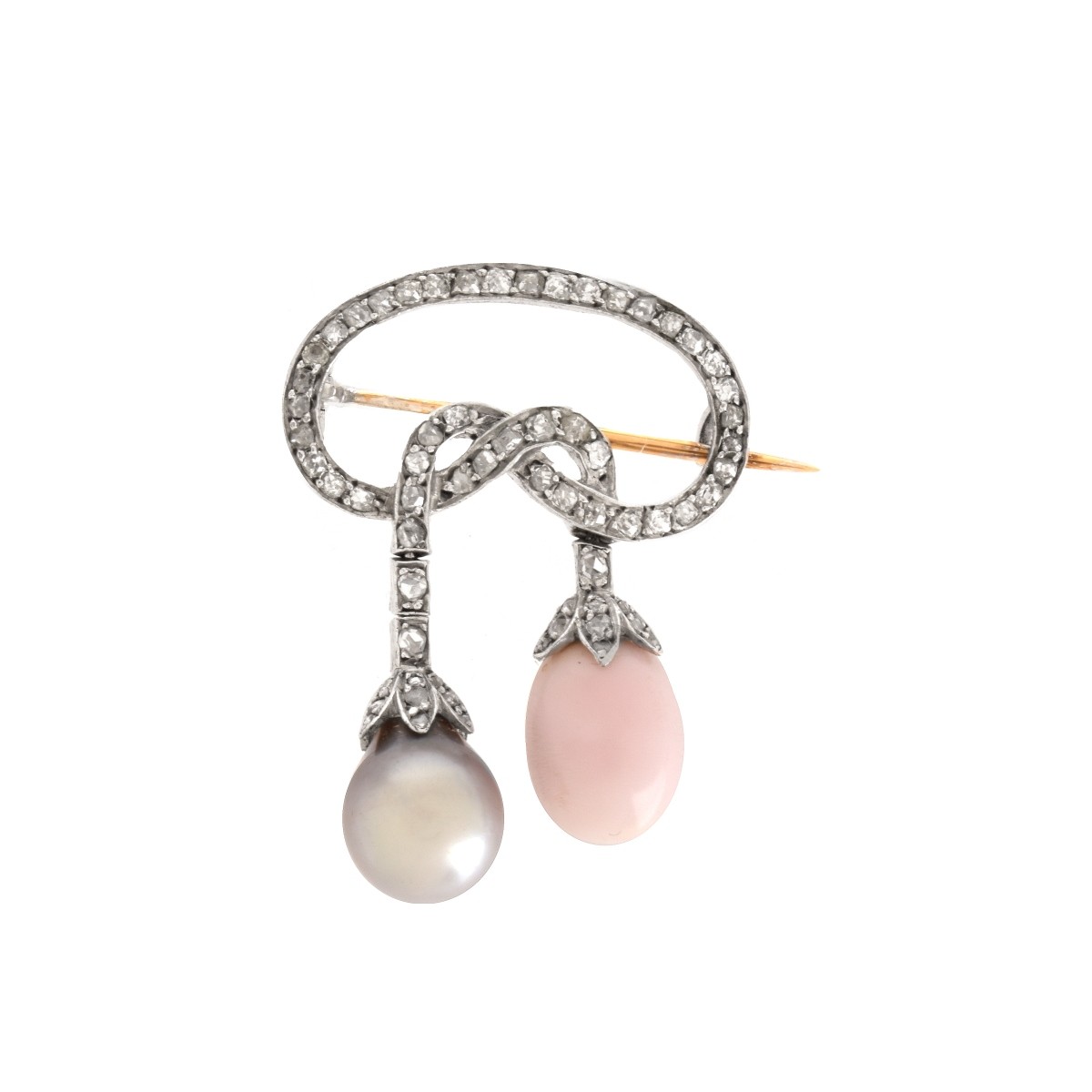 Victorian Pearl and Diamond Brooch