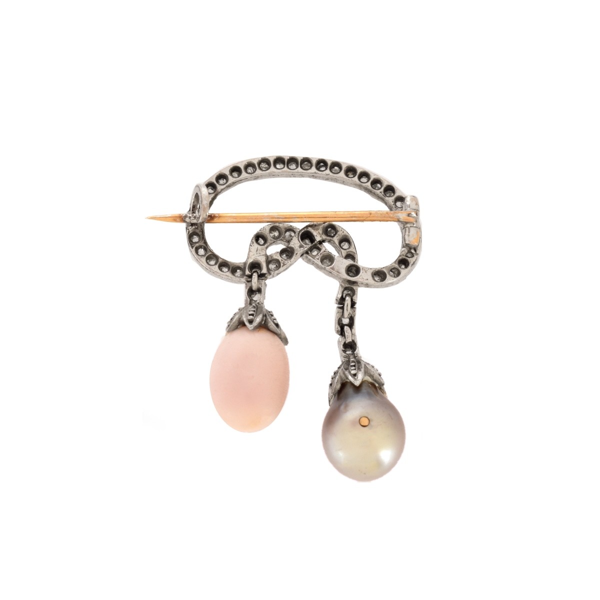 Victorian Pearl and Diamond Brooch