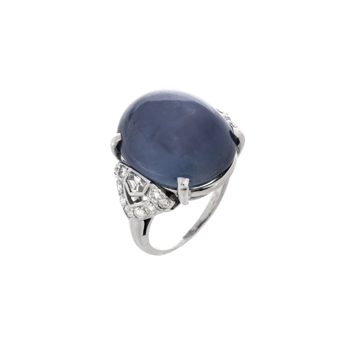 Art Deco Sapphire, Diamond and Platinum Ring