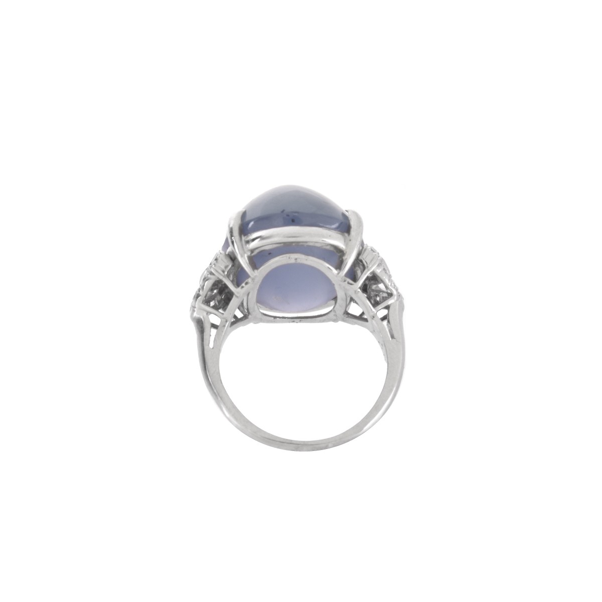 Art Deco Sapphire, Diamond and Platinum Ring