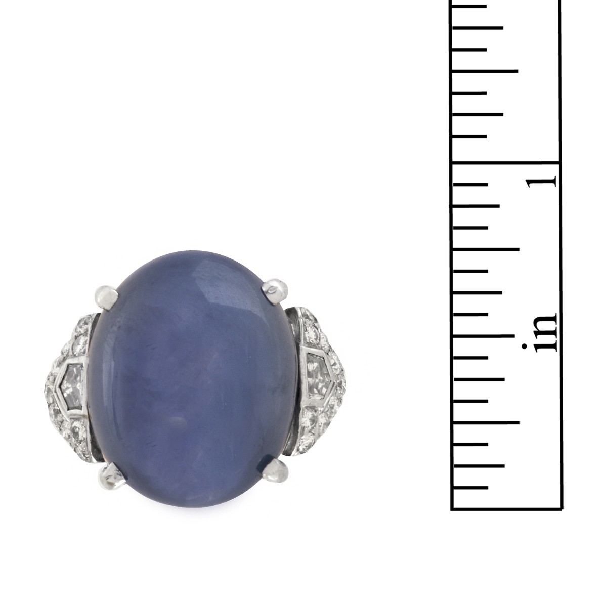 Art Deco Sapphire, Diamond and Platinum Ring