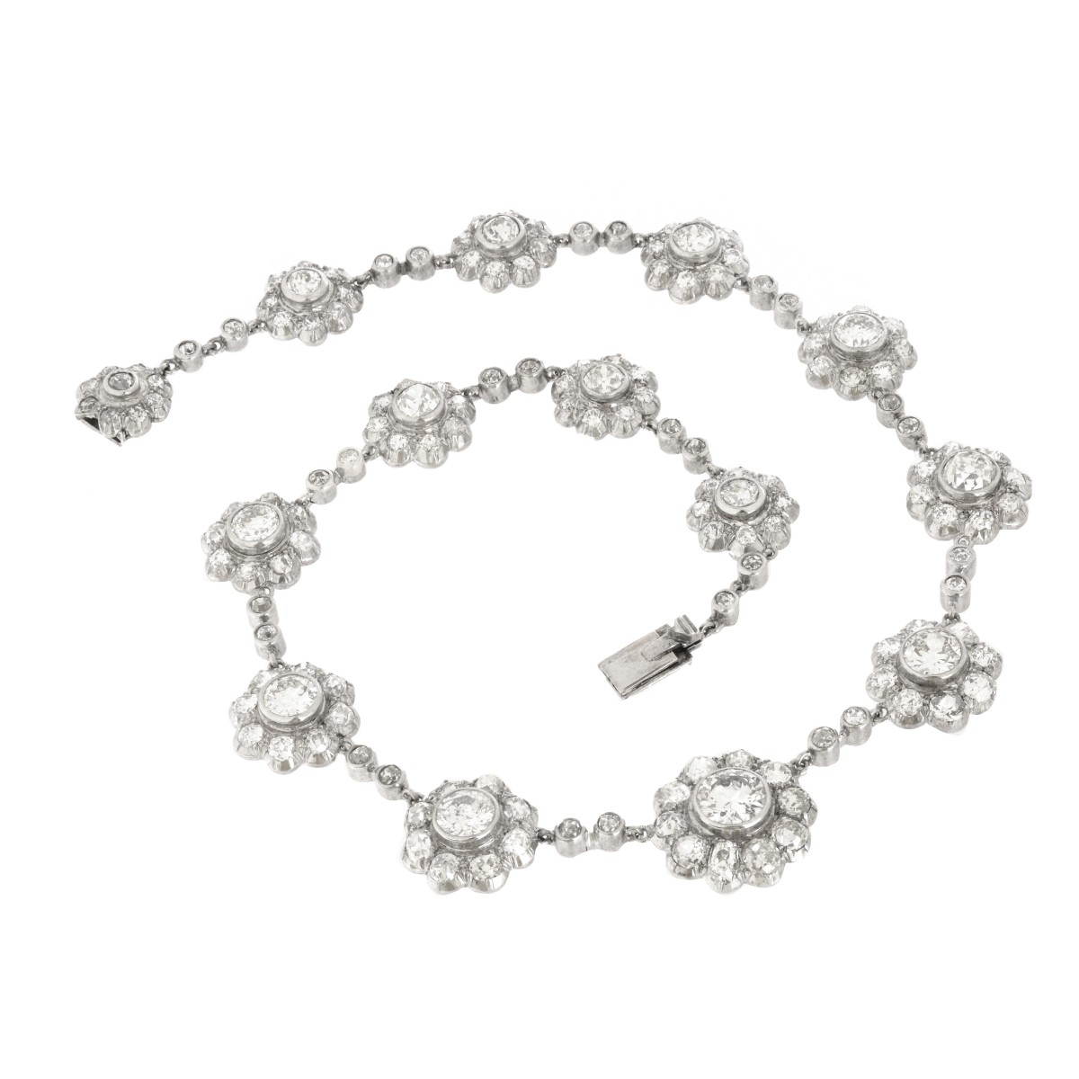 Antique Diamond and Platinum Necklace