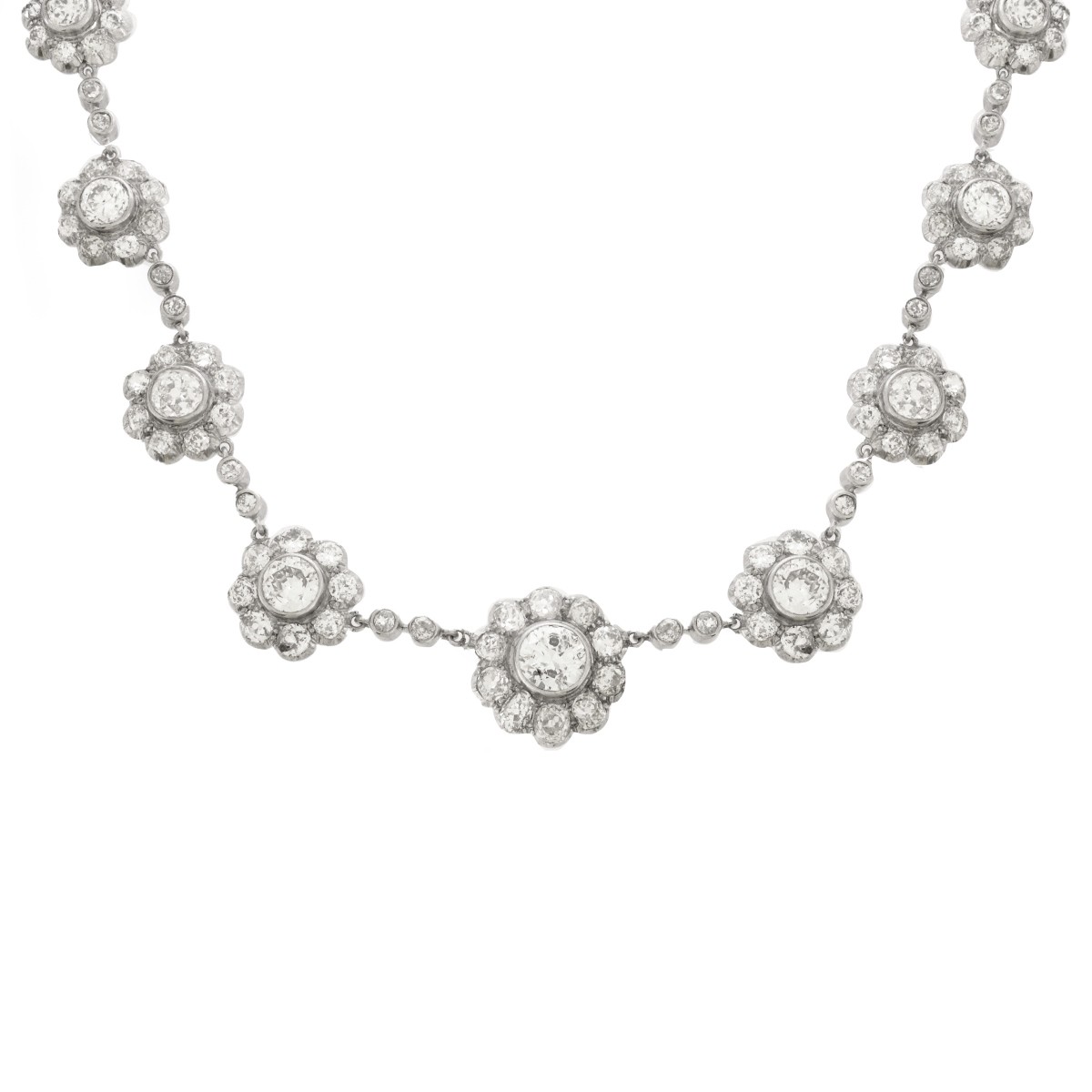 Antique Diamond and Platinum Necklace