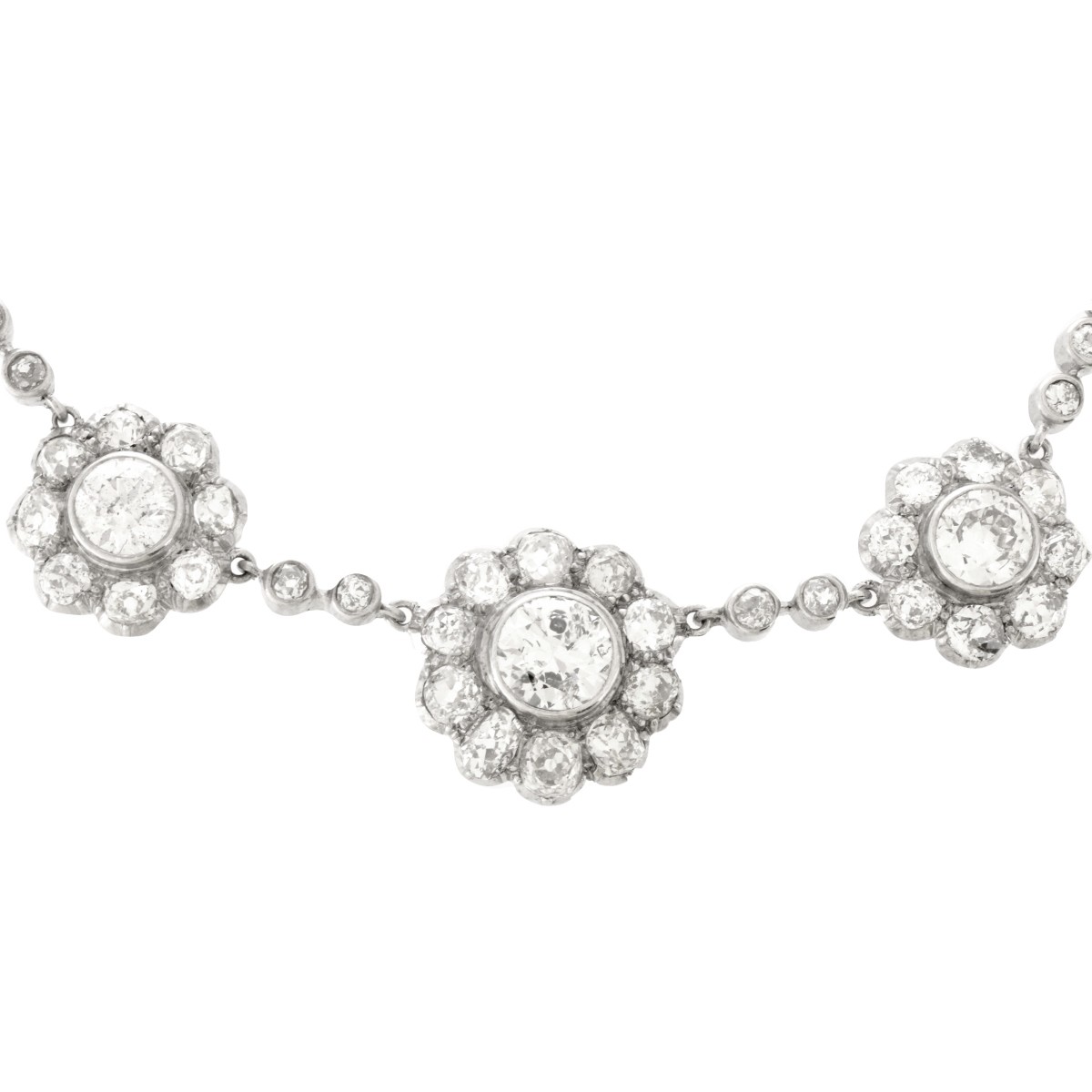 Antique Diamond and Platinum Necklace