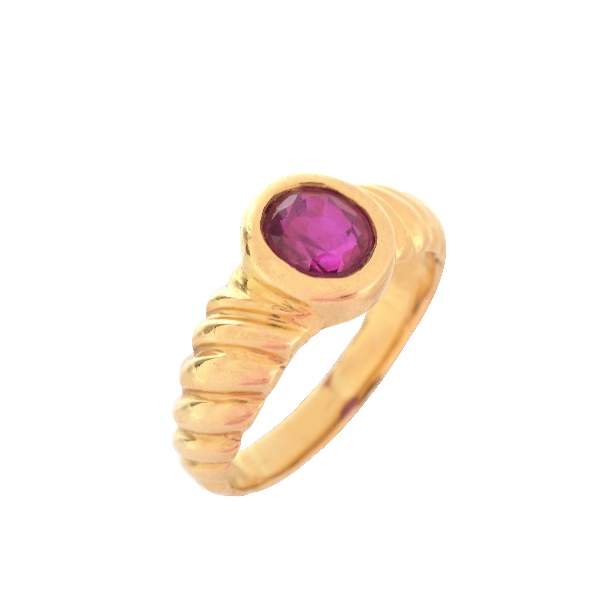 GRS Burma Ruby and 18K Ring