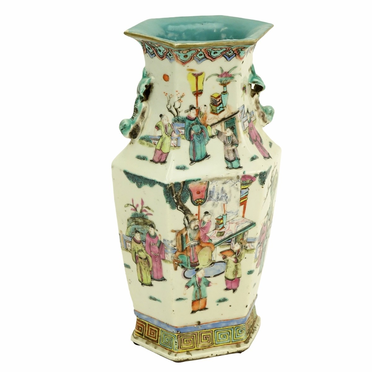 19C Chinese Hexagonal Porcelain Vase