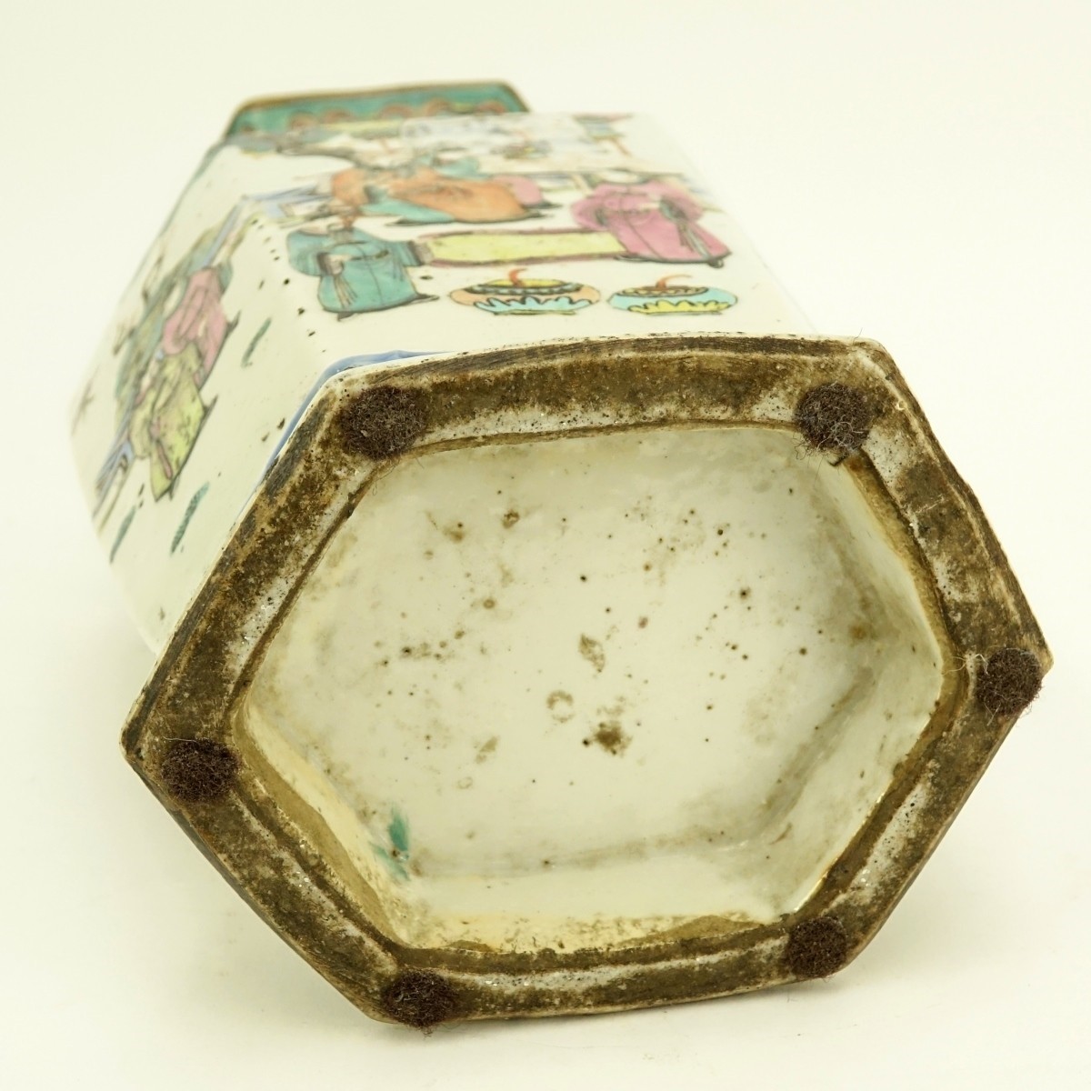 19C Chinese Hexagonal Porcelain Vase