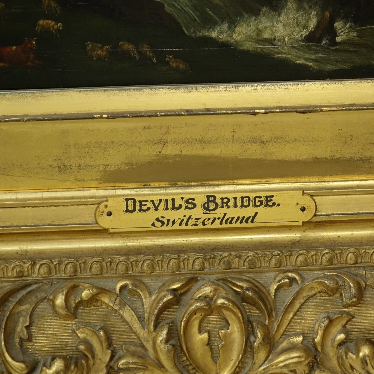18/19th C. Devil's Bridge Oil on Board