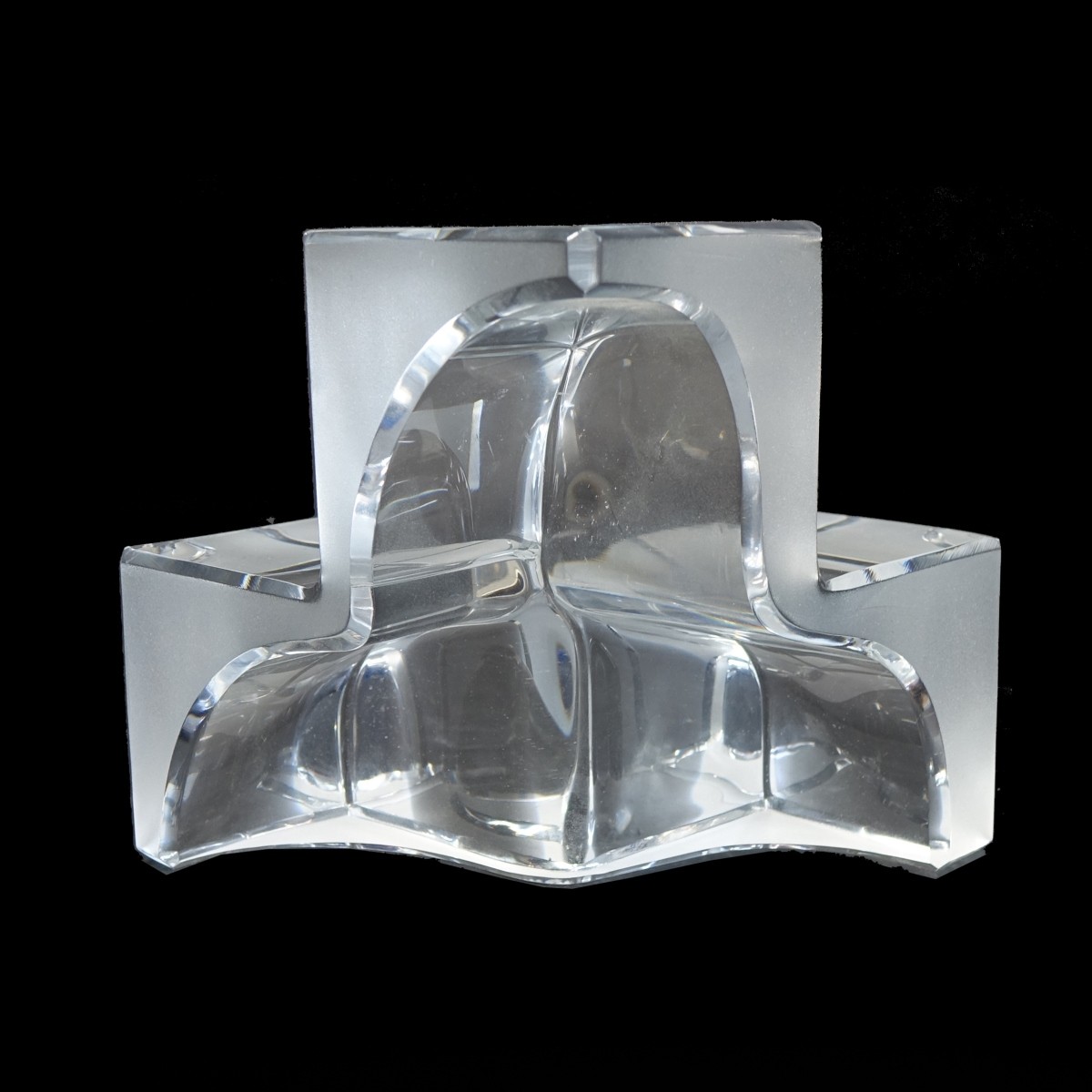 Daum France Crystal Block Sculpture