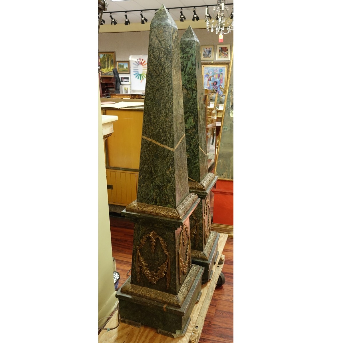 Louis XVI Style Marble Obelisks