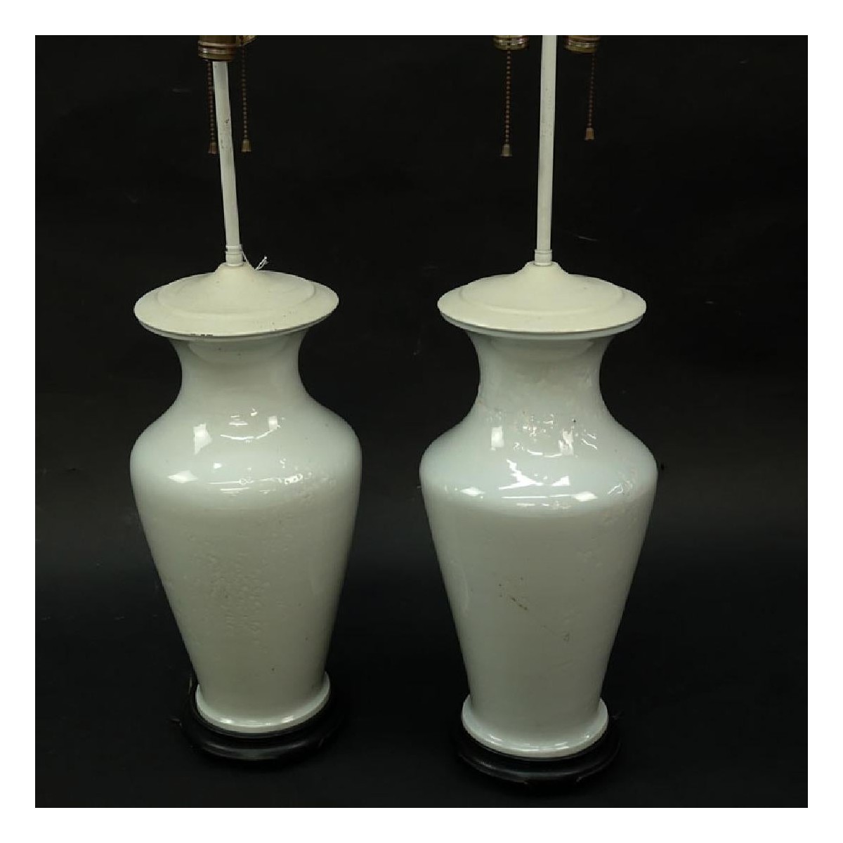 Pair of Celadon Glaze Vases as Lamps