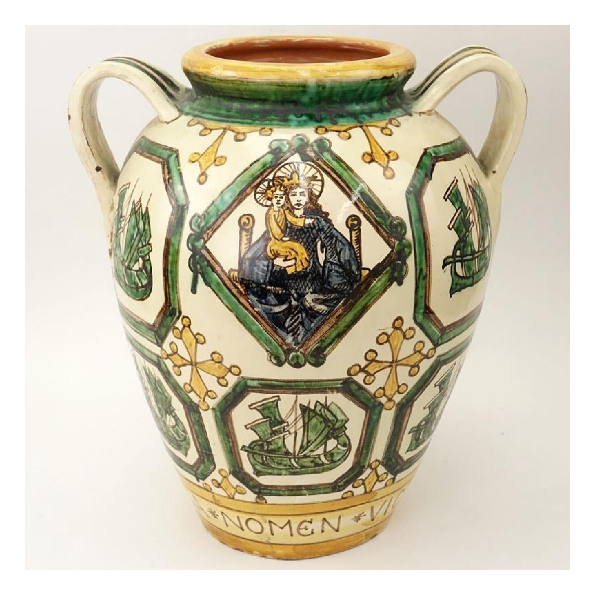 Large Italian Majolica Urn