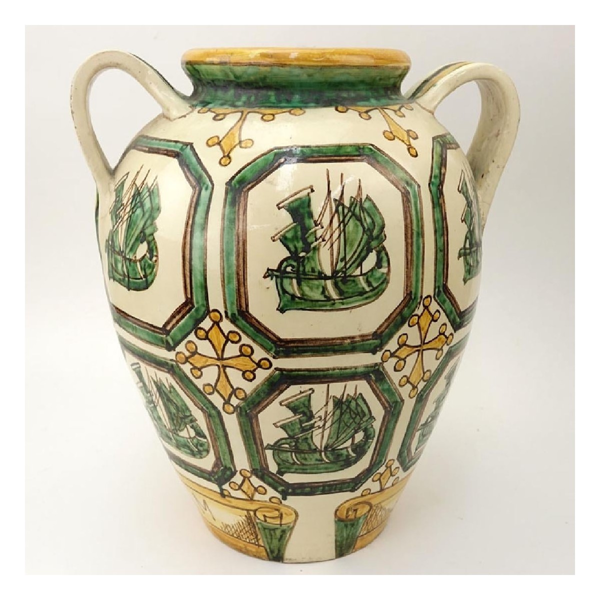 Large Italian Majolica Urn