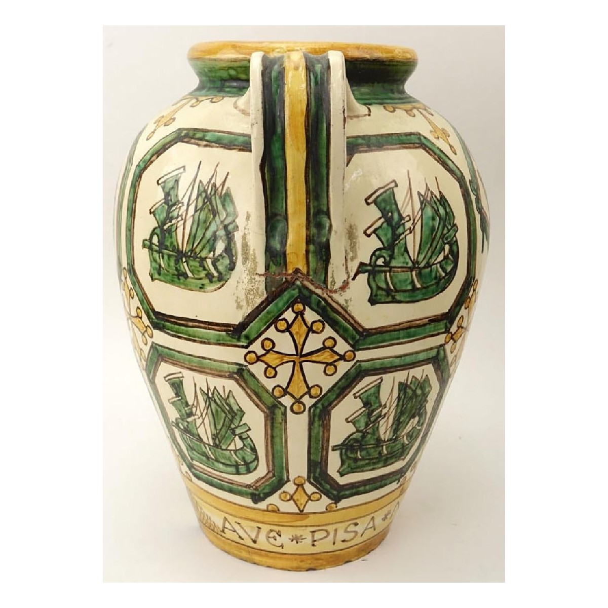 Large Italian Majolica Urn