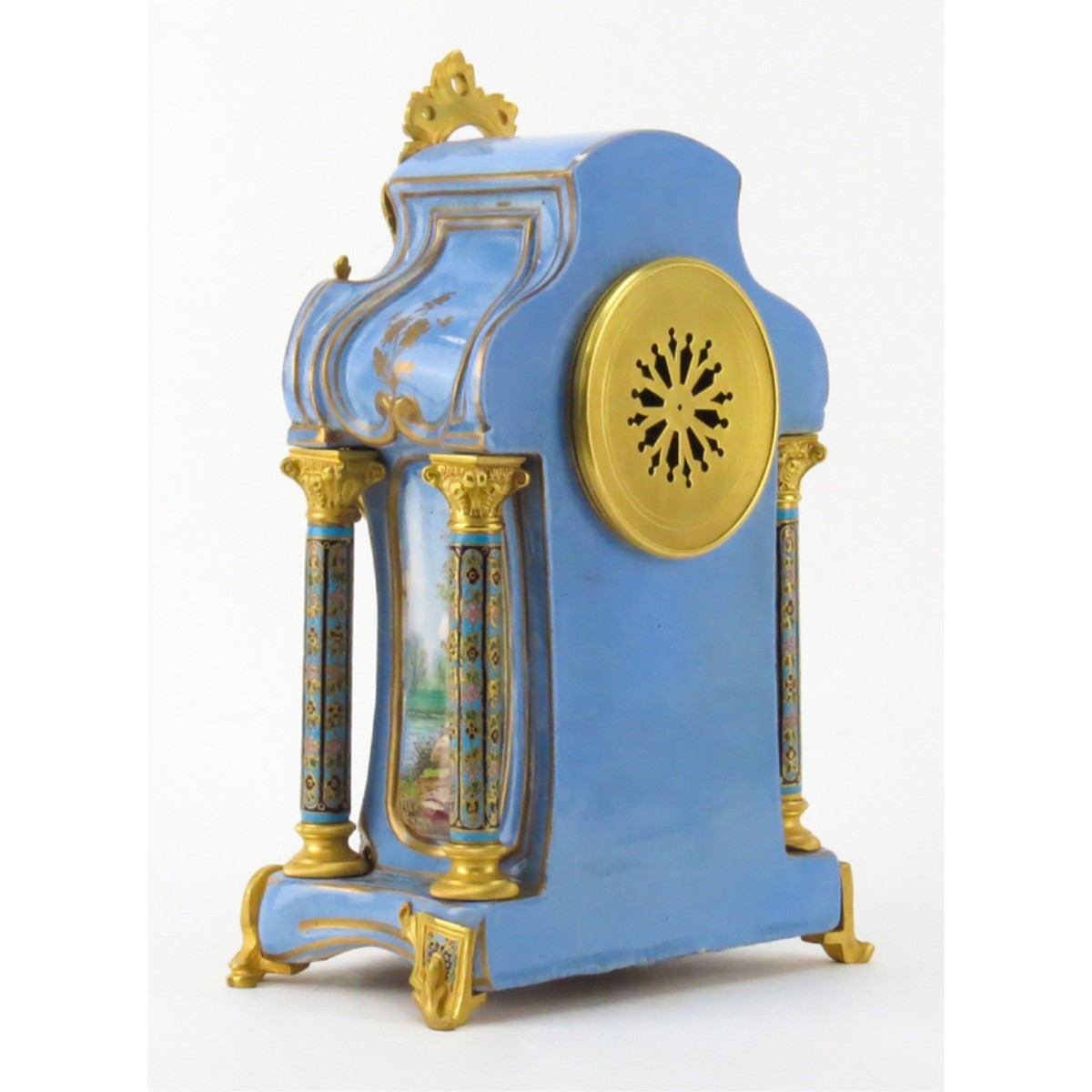 Antique Sevres Style Mantel Clock