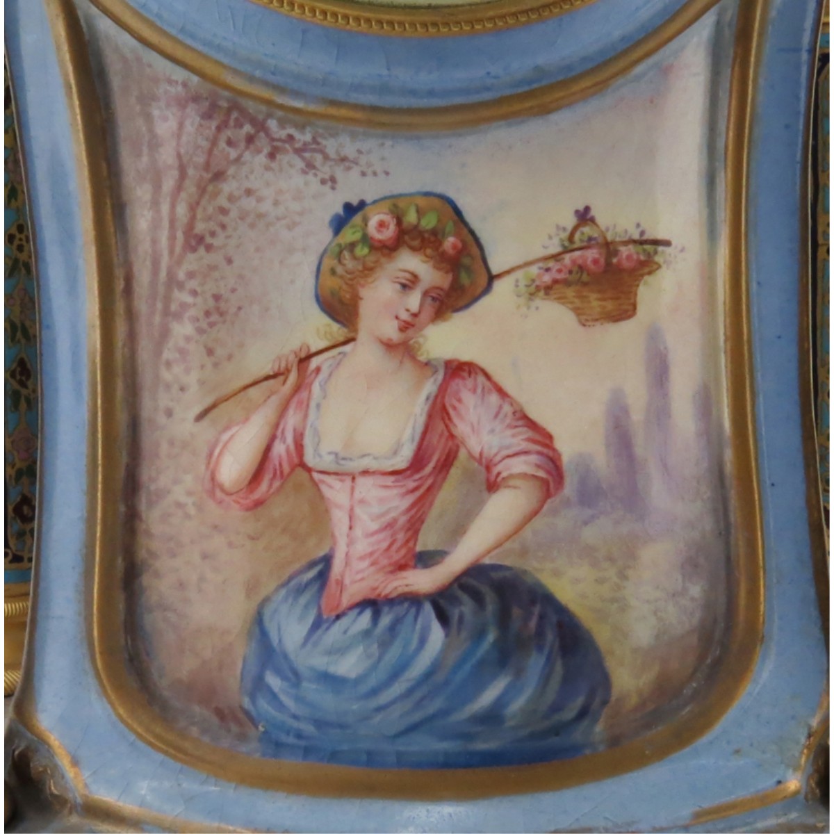 Antique Sevres Style Mantel Clock