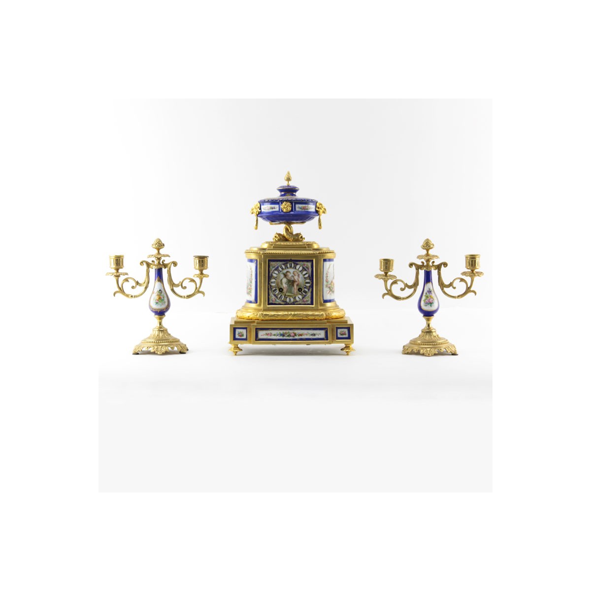 Antique French Louis XVI Style Clock Set