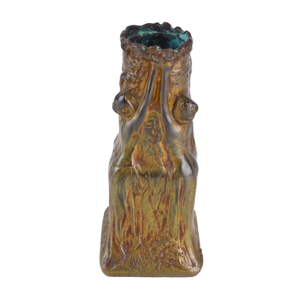 Heinrich Babka Art Nouveau Bronze Vase