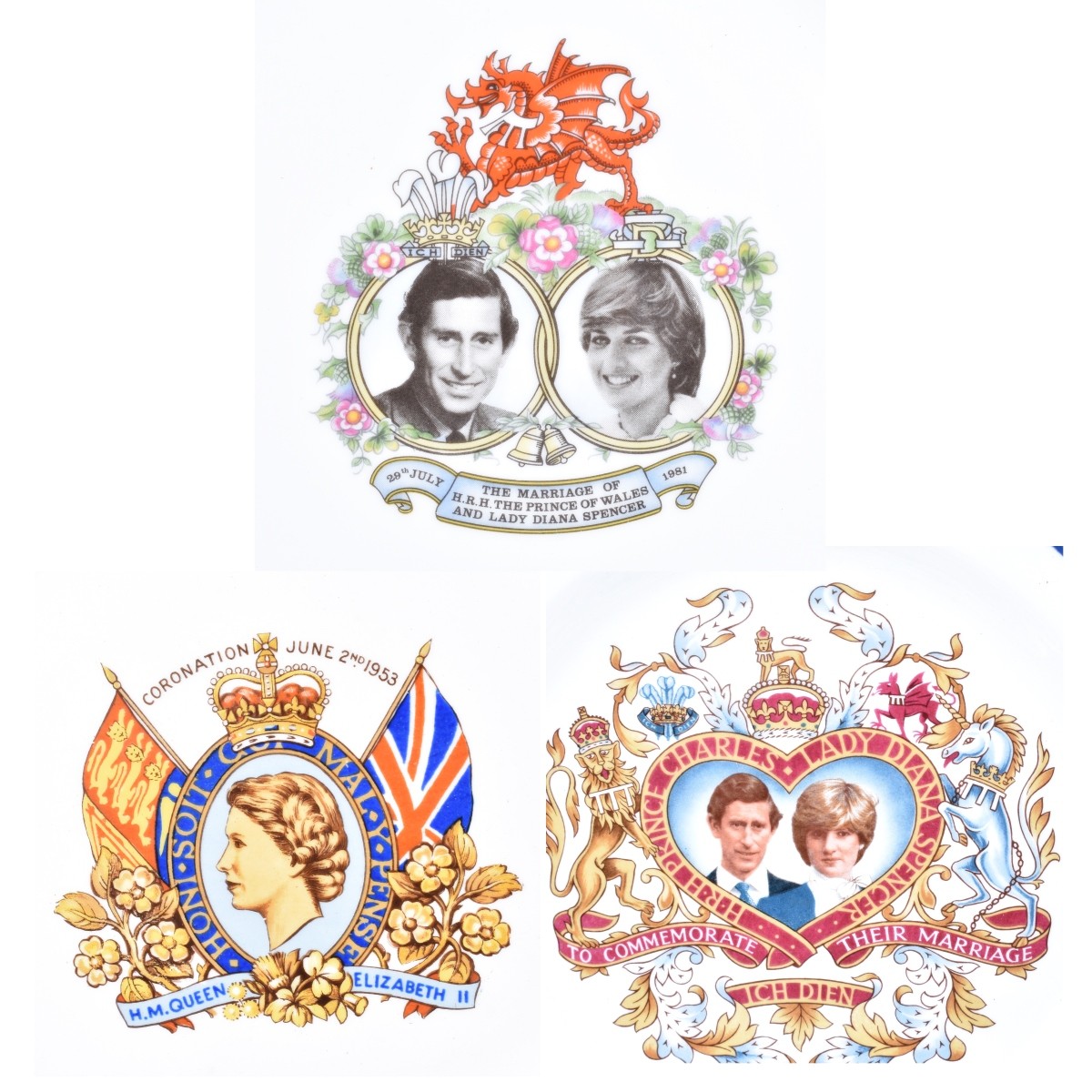 7 Assort. Porcelain English Royalty Memorabilia