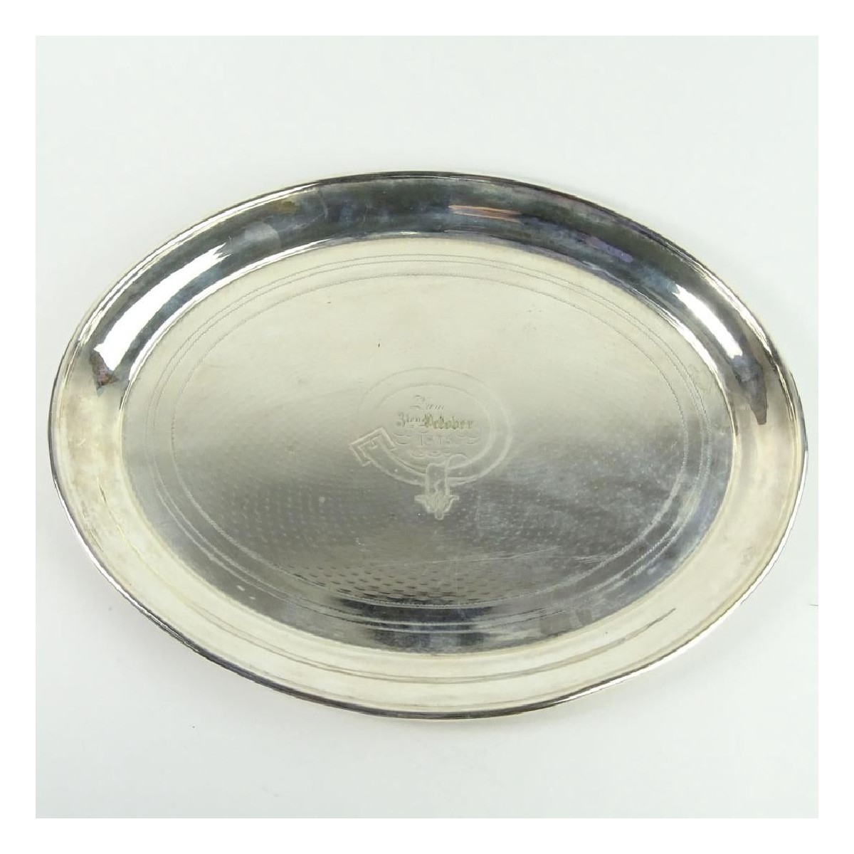 19th C. German Silver Oval Tray