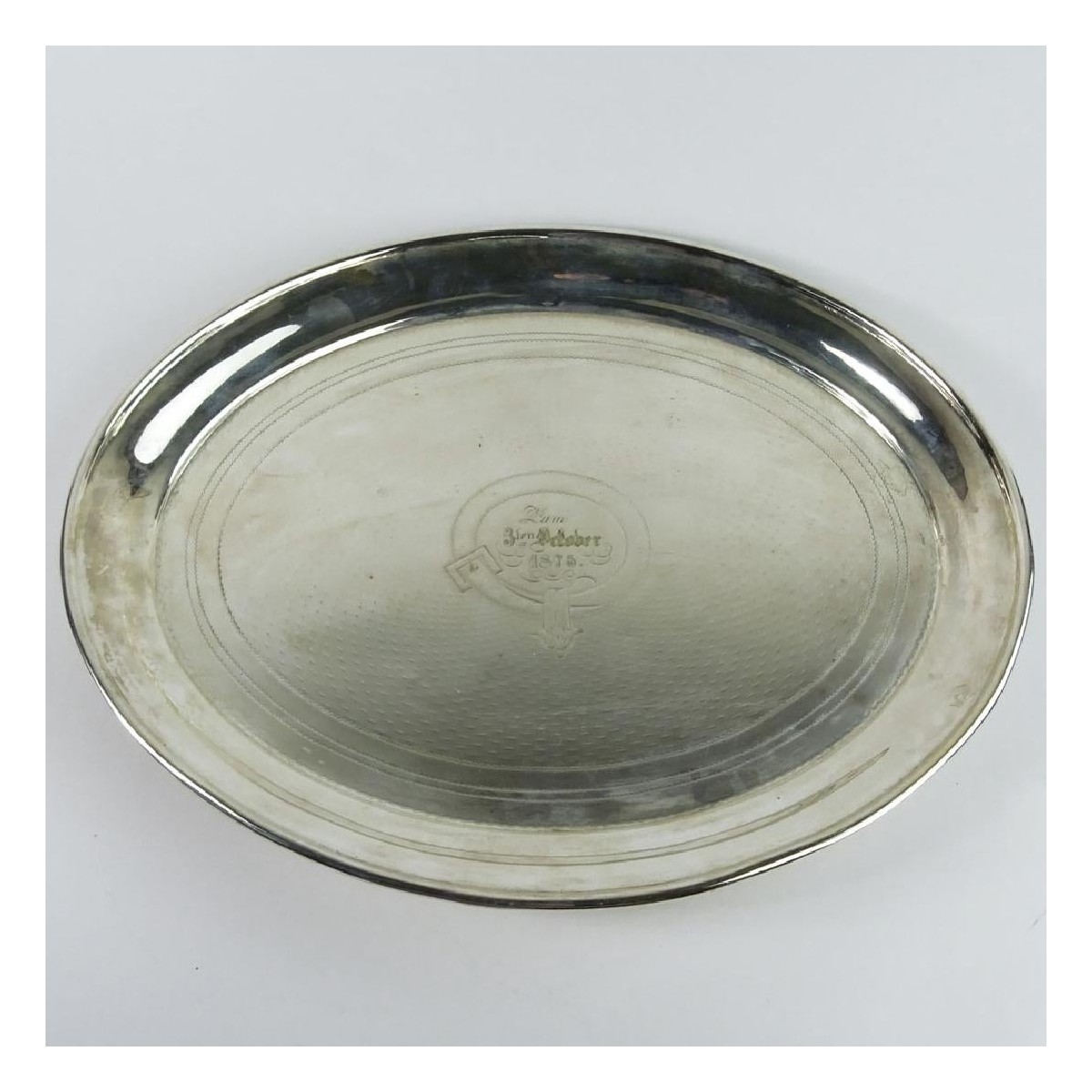 19th C. German Silver Oval Tray