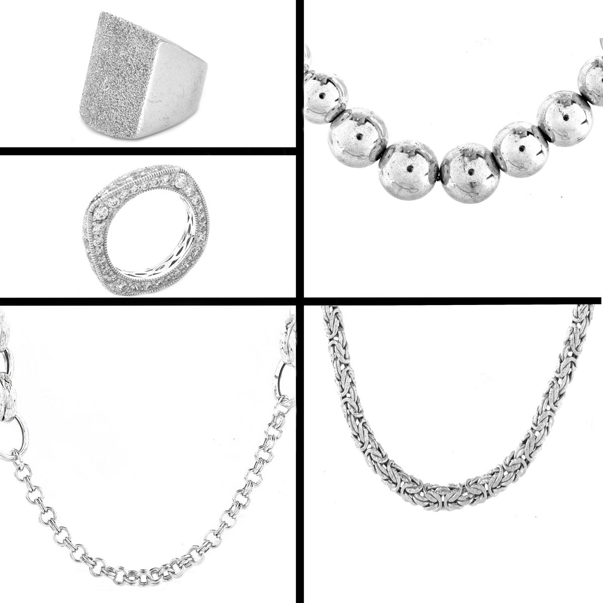 Five Piece Sterling Silver Fashion Jewelry