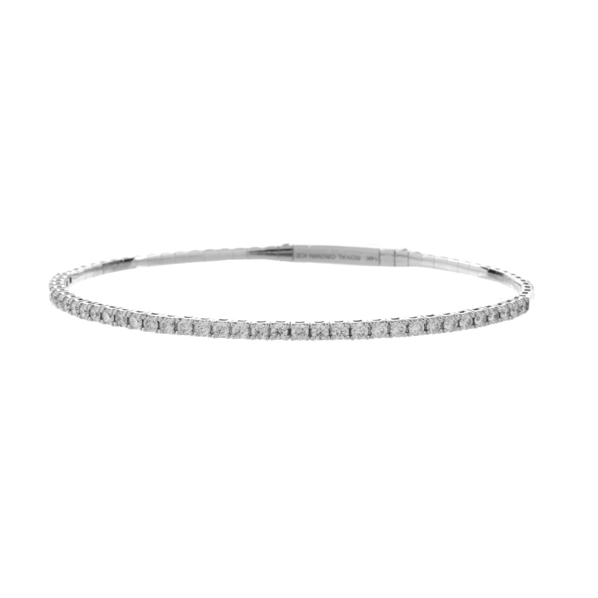 .90 Carat Diamond and 14K Bangle Bracelet