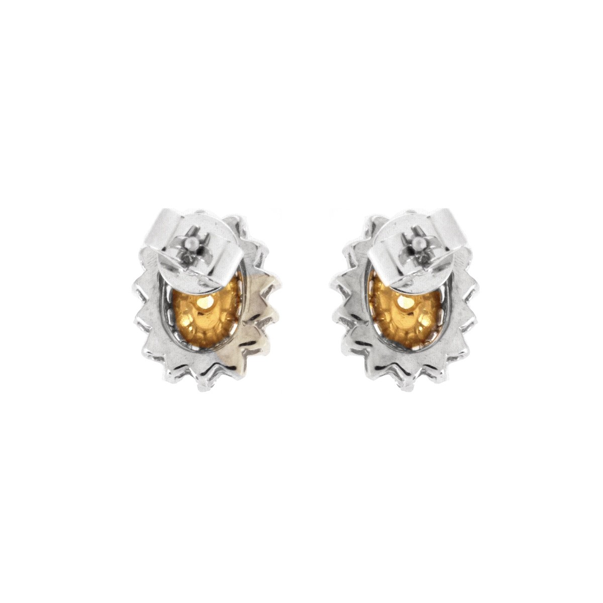 Diamond and 18K Ear Studs