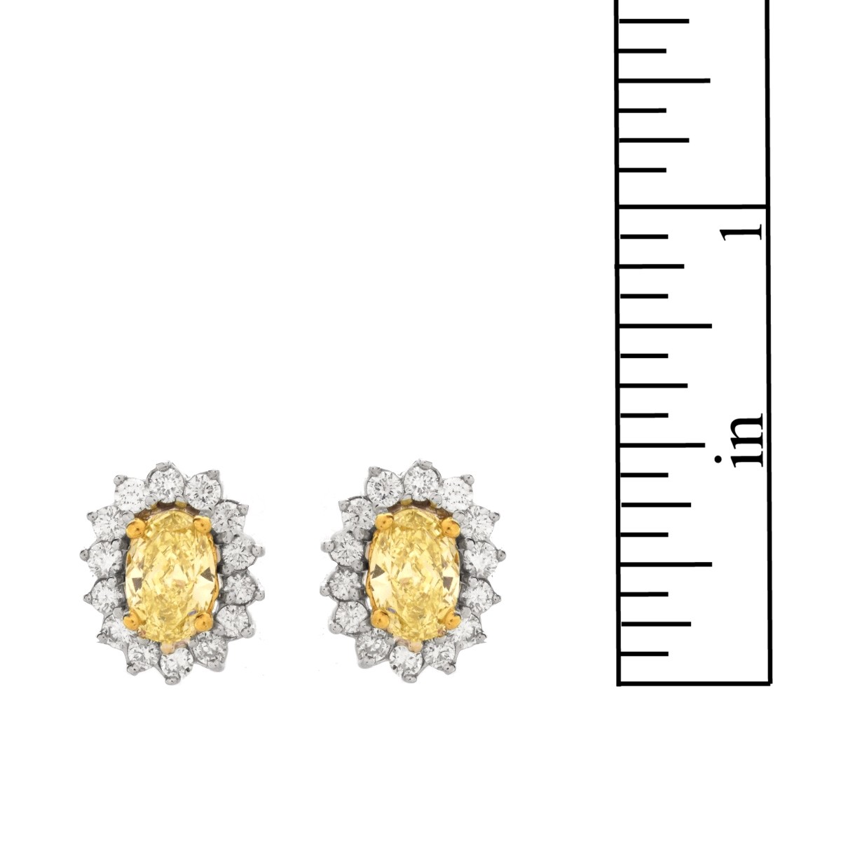 Diamond and 18K Ear Studs