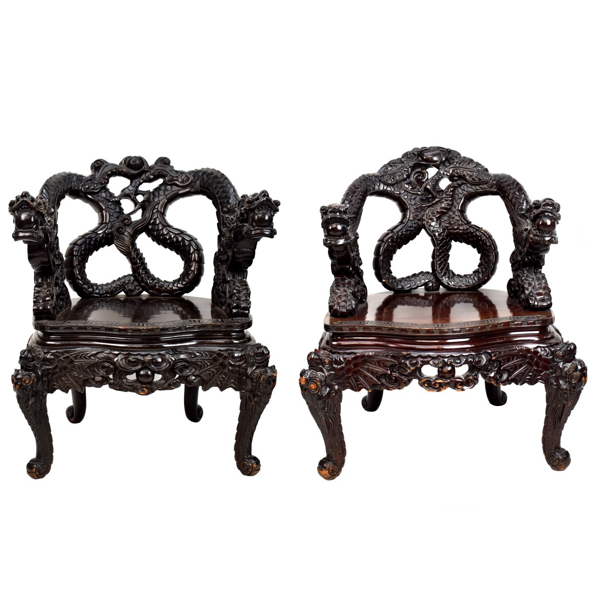 Pair of Chinese Dragon Chairs