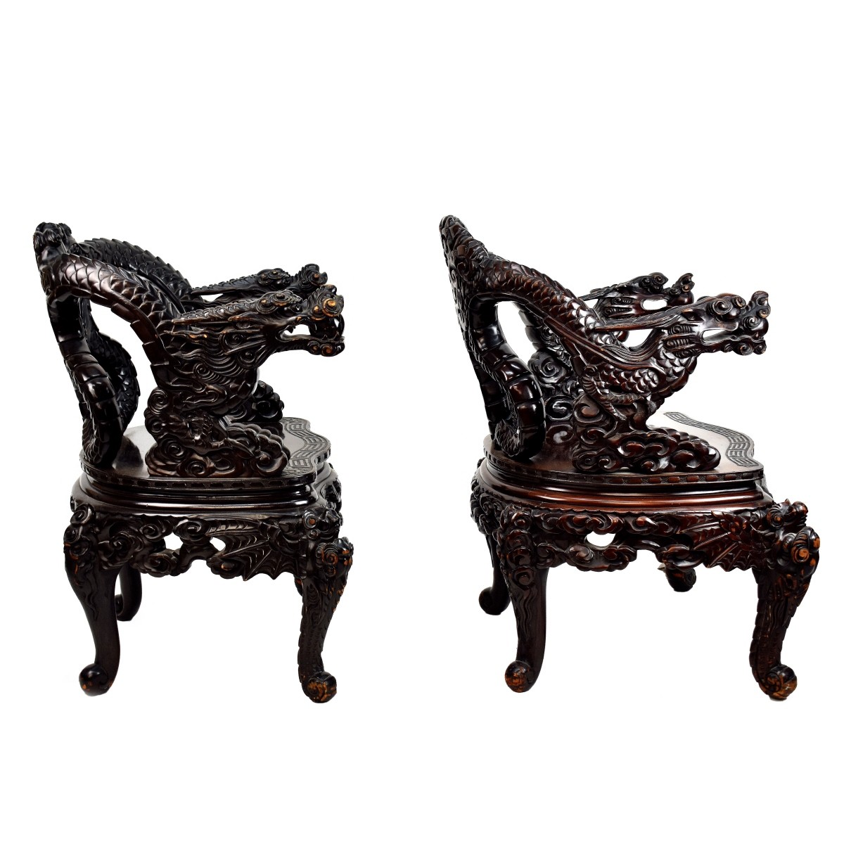 Pair of Chinese Dragon Chairs