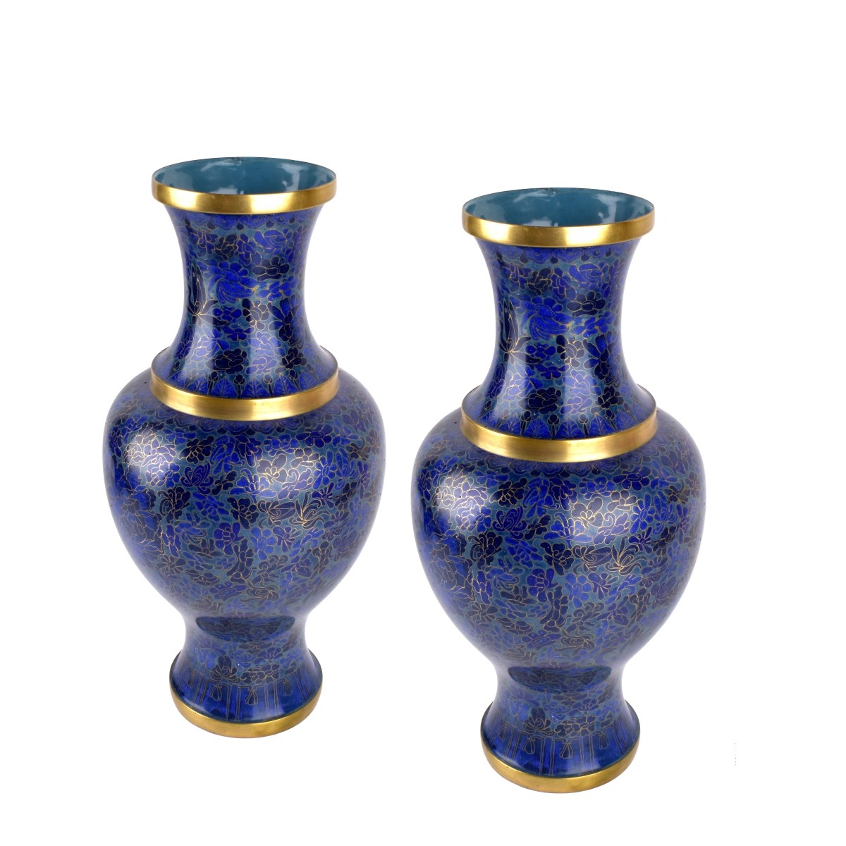 Pair of Tall Chinese Cloisonne Vases