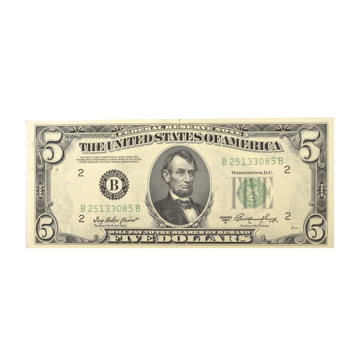 (14) US $5.00 Paper Currency
