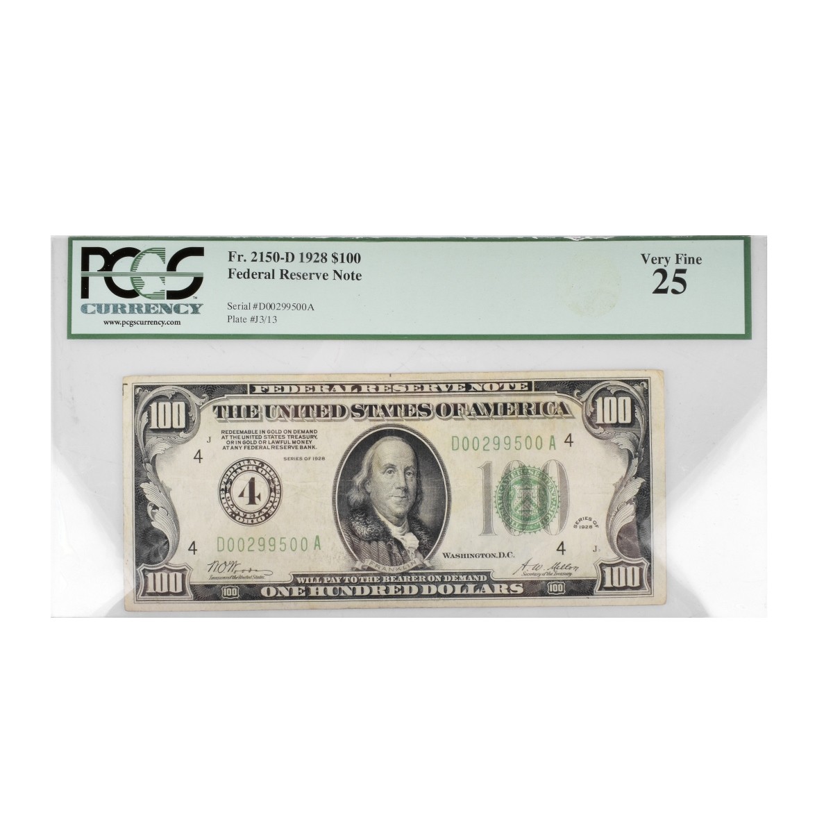 1928 $100 U.S. Federal Reserve Note