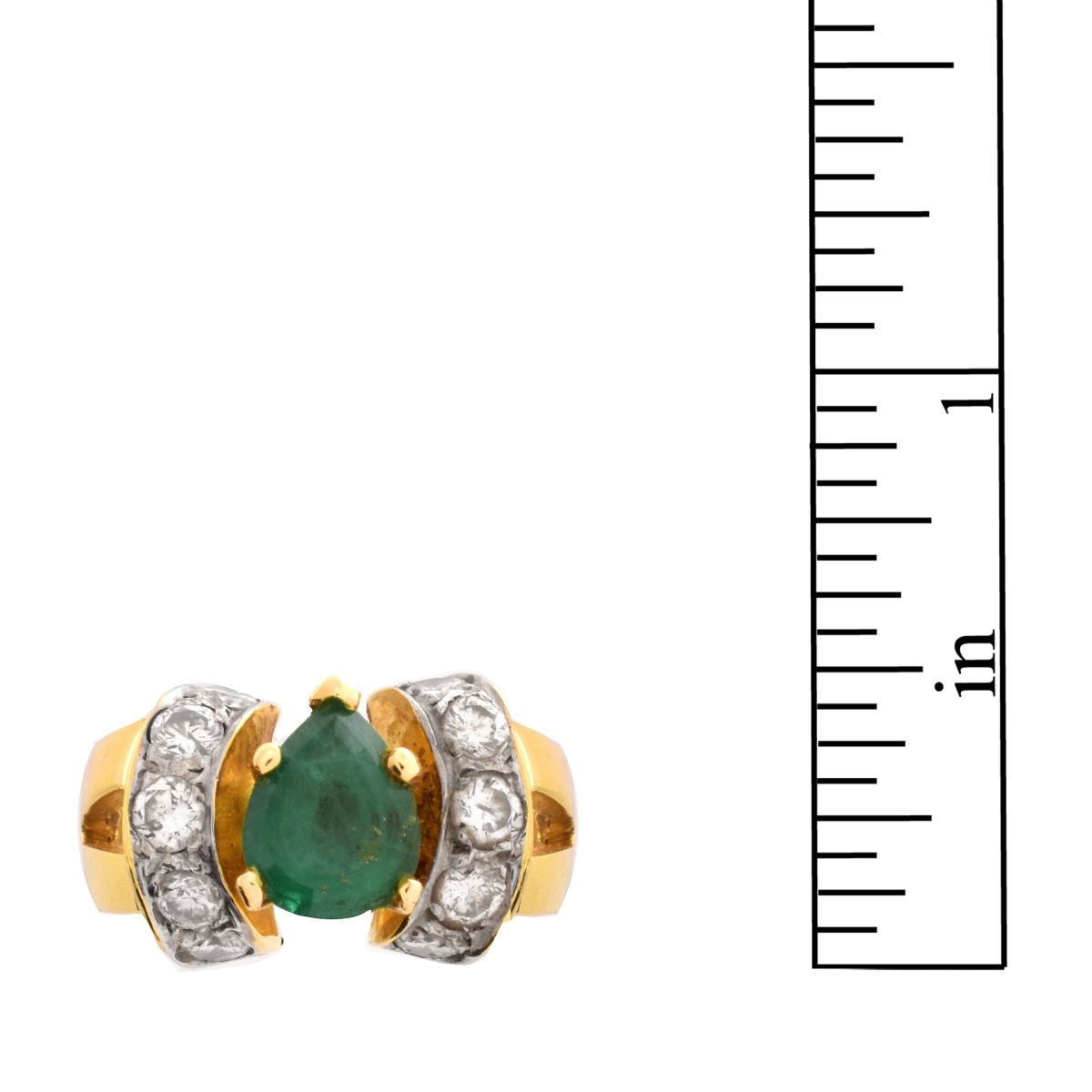 Emerald, Diamond and 14K Ring