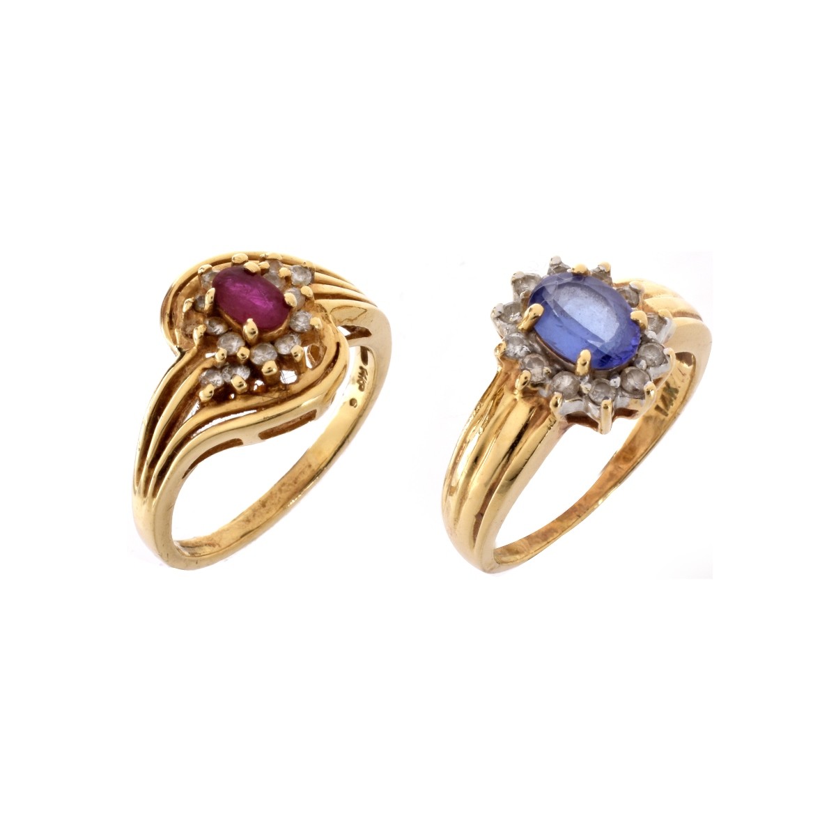 Two Gemstone and 14K Rings