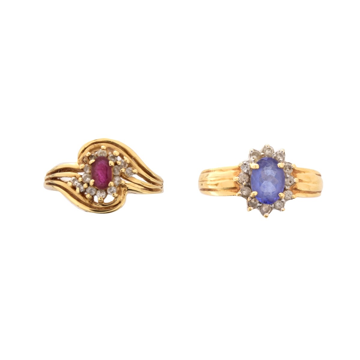 Two Gemstone and 14K Rings