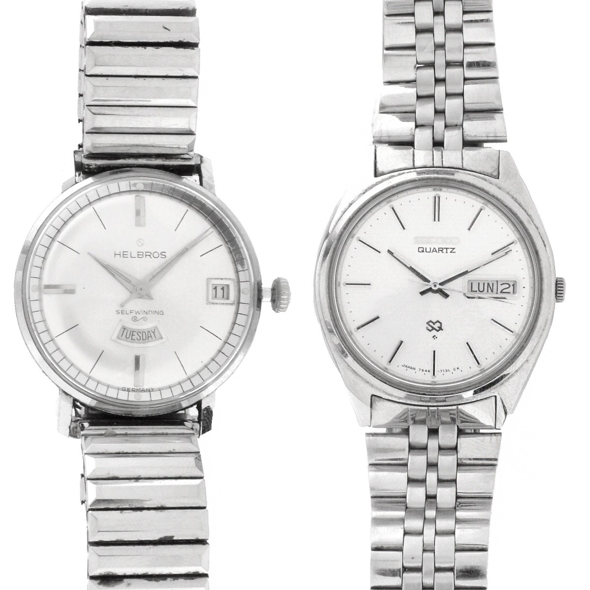 Two (2) Men's Vintage Stainless Steel Watches