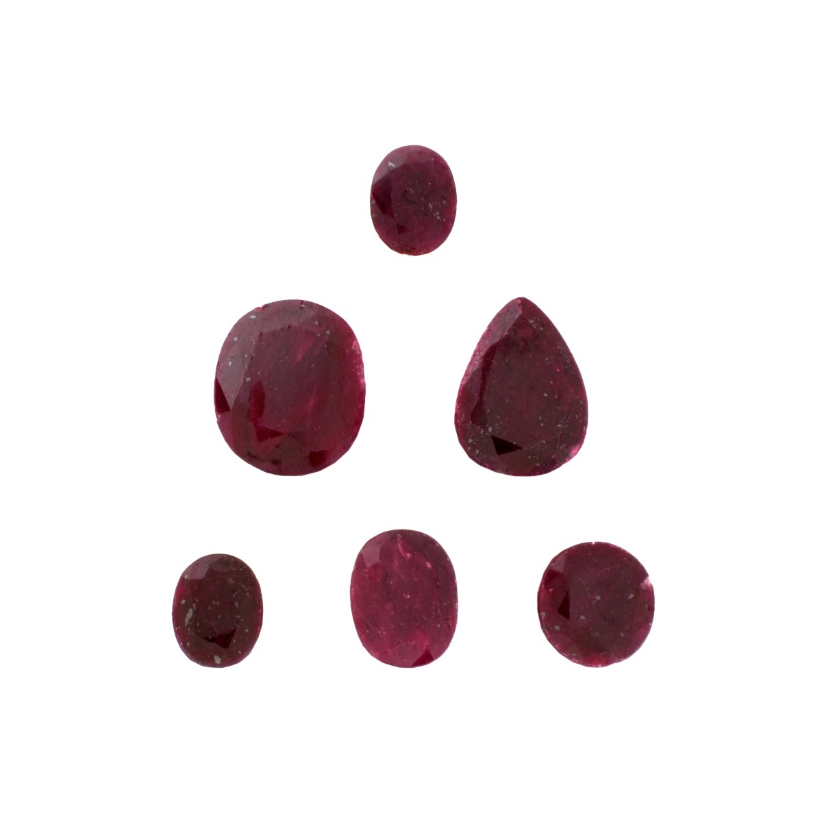 Six (6) Large Ruby Gemstones