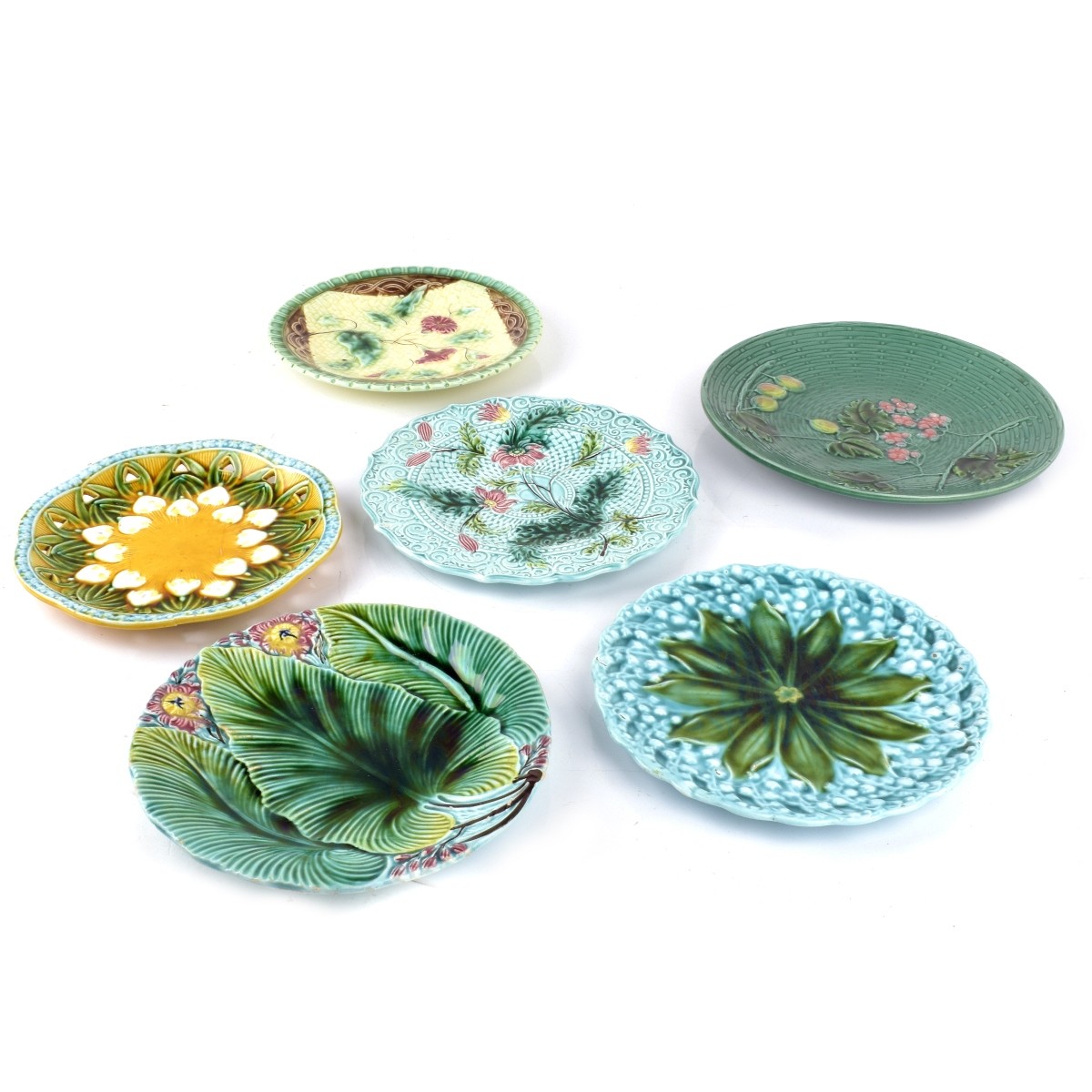 Six (6) Villeroy & Boch Majolica Plates