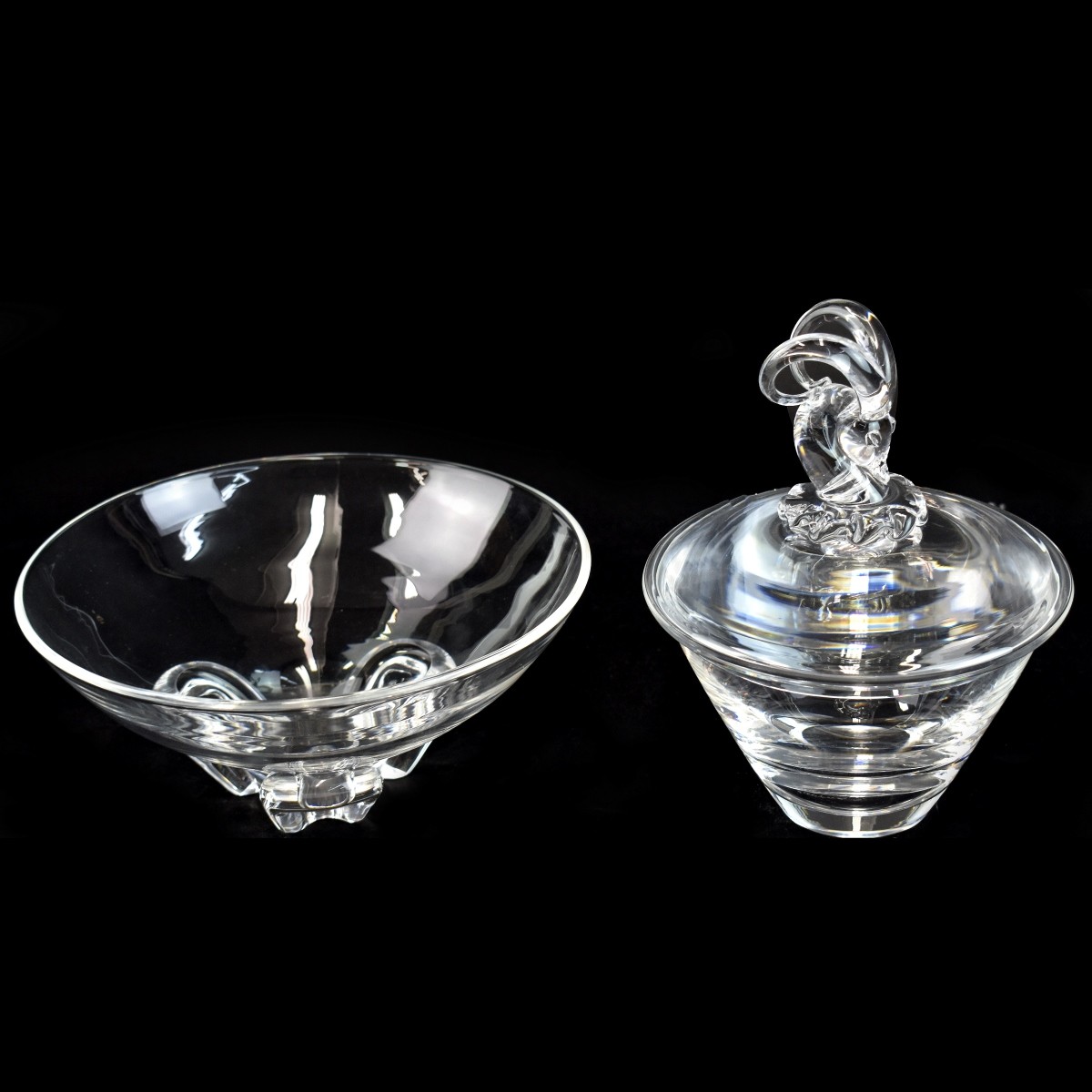 Two (2) Vintage Steuben Crystal Tableware