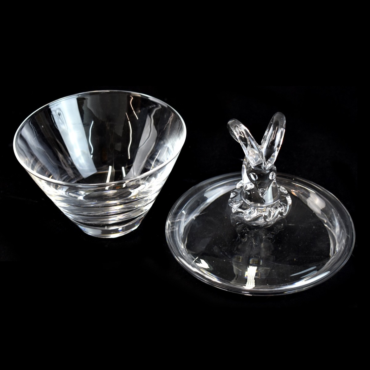 Two (2) Vintage Steuben Crystal Tableware