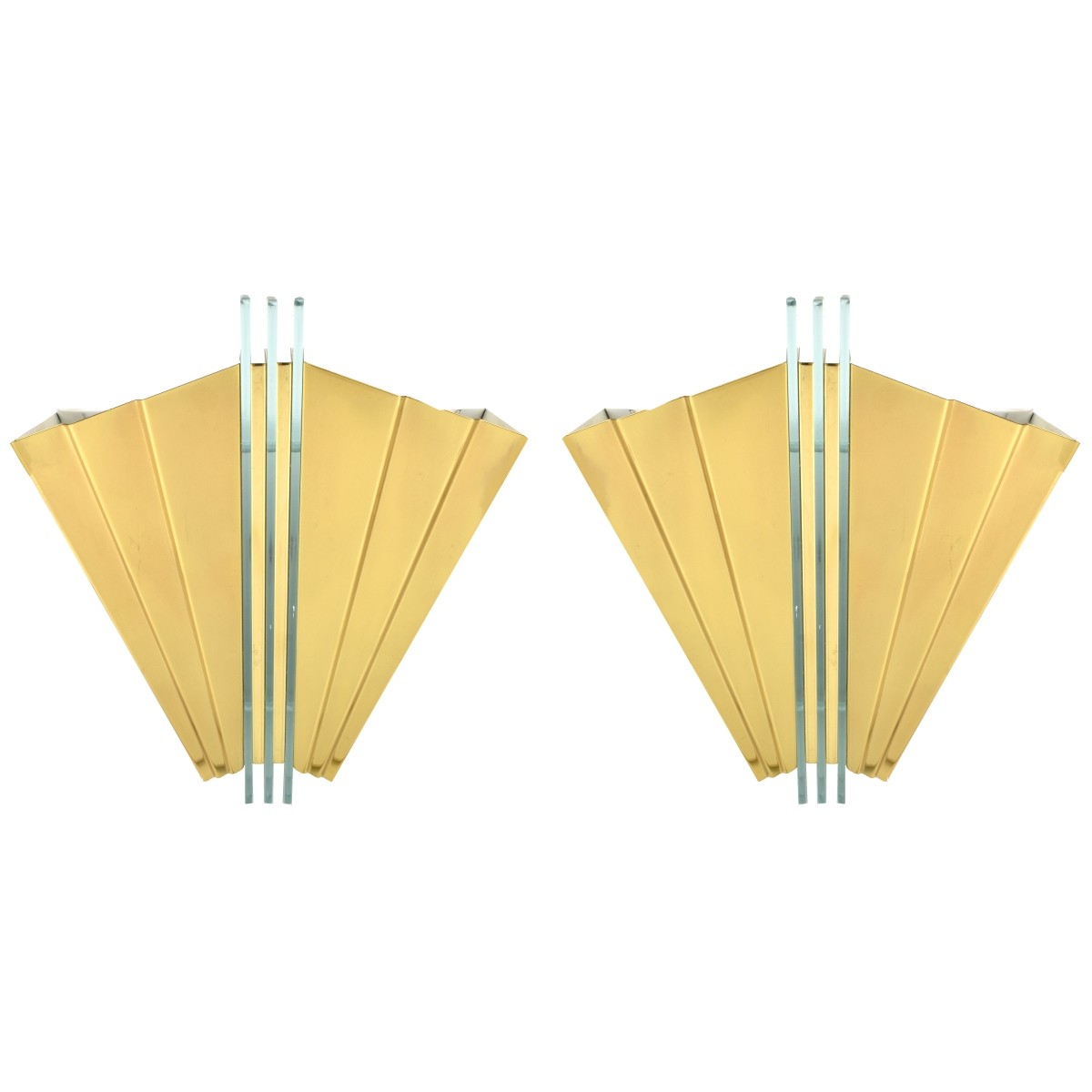Pair of Karl Springer Style Wall Sconces