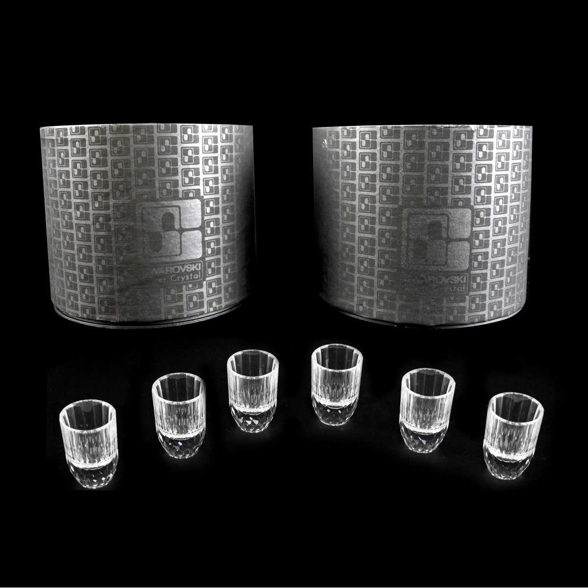 Six (6) Swarovski Crystal Shot Glasses