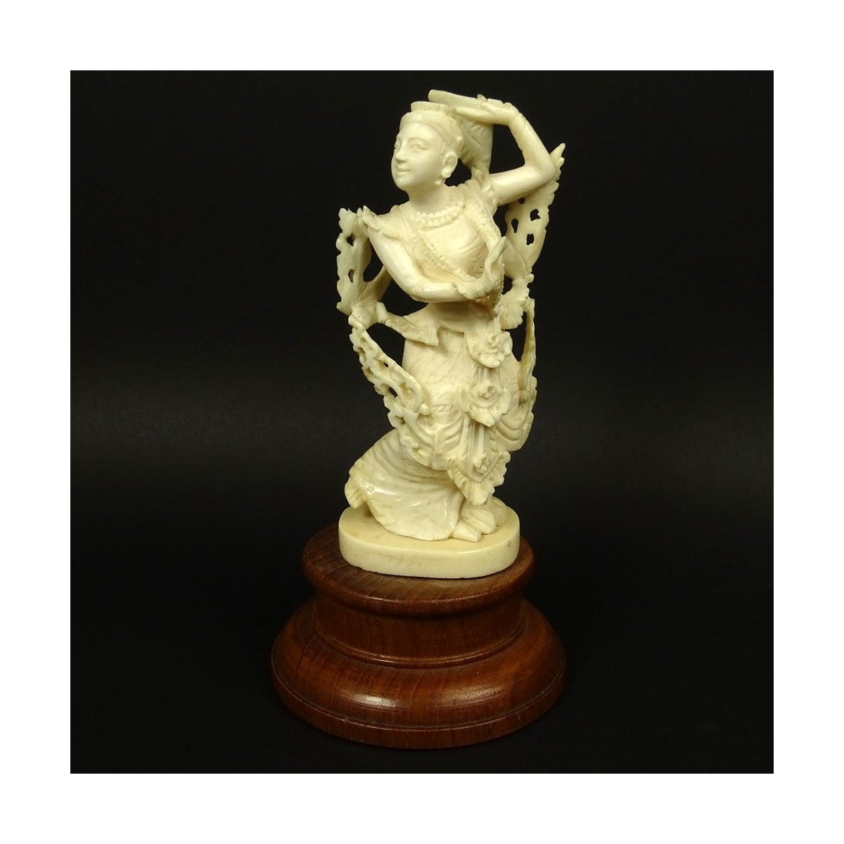 Antique Thai Carved "Dancer" on Stand