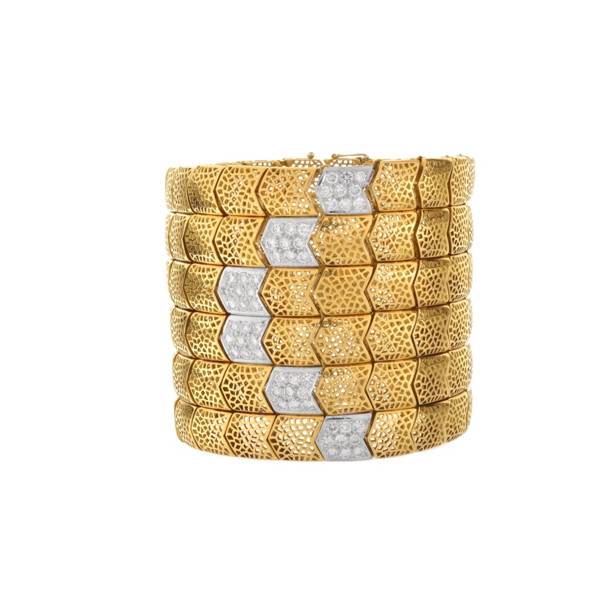 Italian Diamond and 18K Wide Bracelet