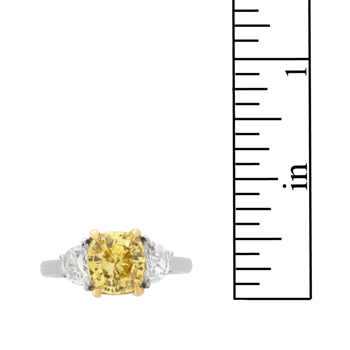 GIA Fancy Vivid Yellow Diamond and 18K Ring