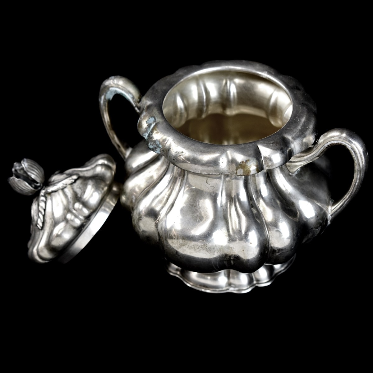 Antique Austrian 800 Silver Covered Sugar