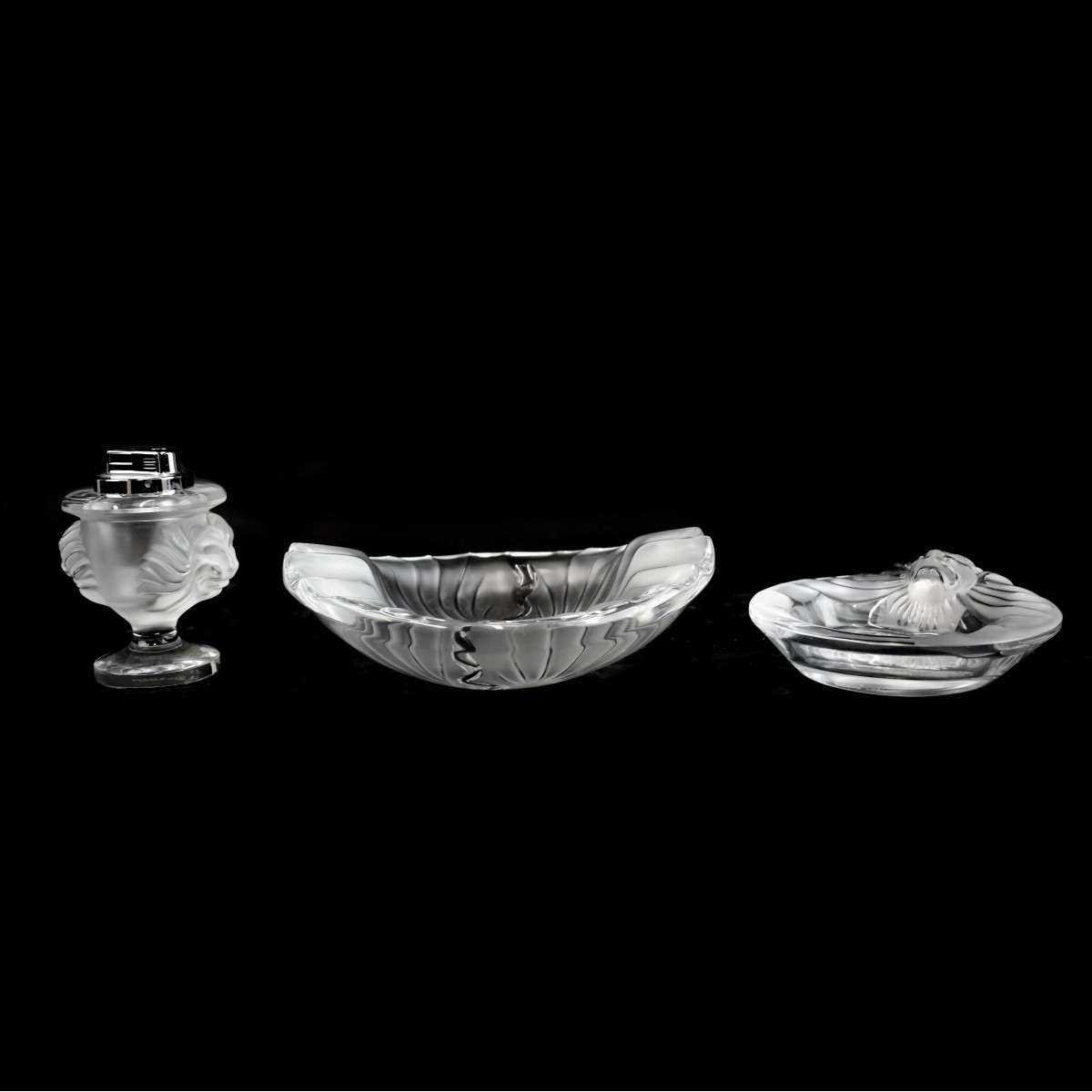 Three (3) Lalique Crystal Tableware