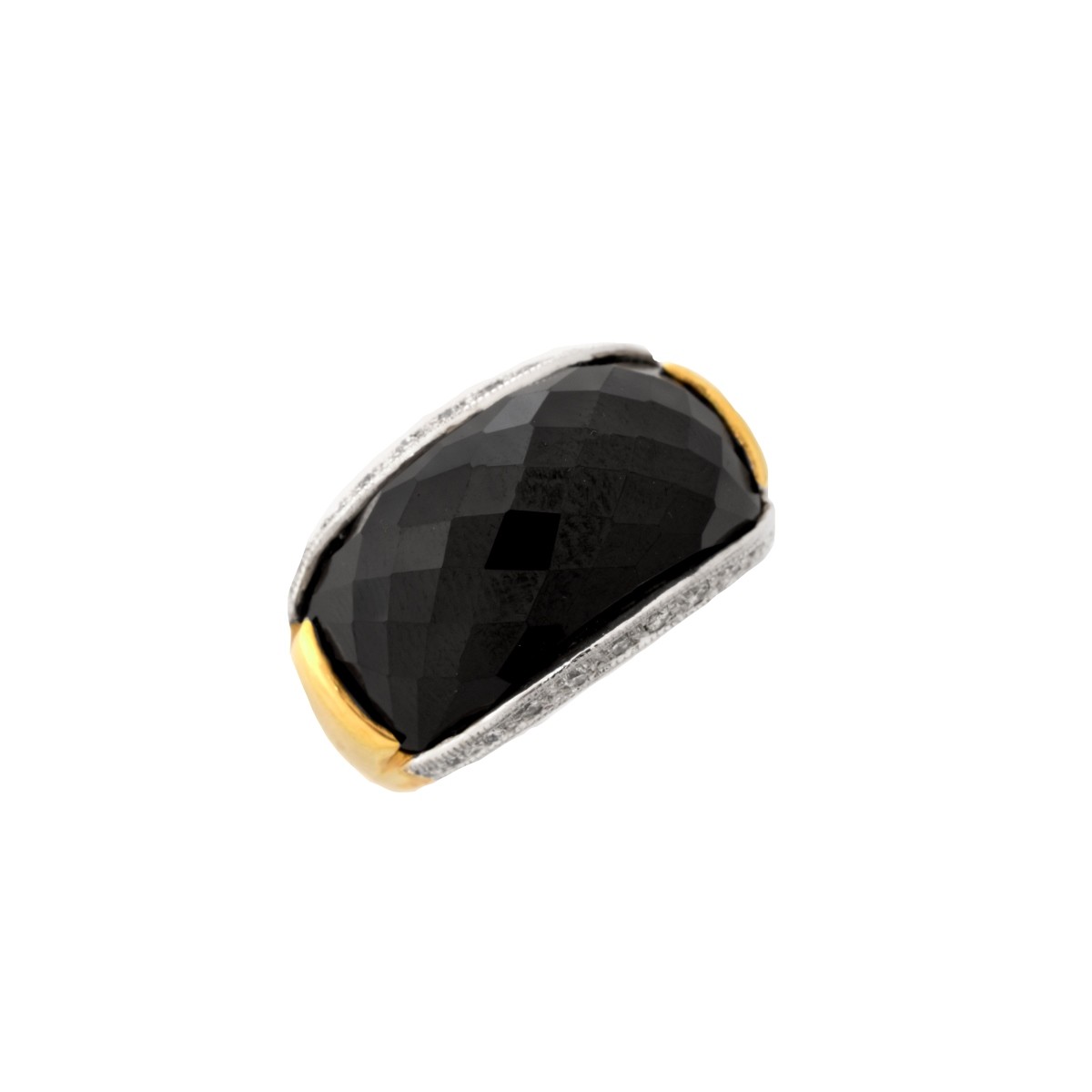 Onyx, Diamond and 14K Ring